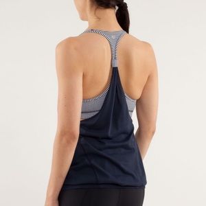 Lululemon Practice Freely Inkwell Gingham Top